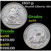 Image 1 : 1857-p Seated Half Dollar 50c Grades Select AU