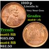 Image 1 : 1910-p Lincoln Cent 1c Grades Choice+ Unc RB