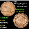 Image 1 : 1857 Flying Eagle Cent 1c Grades xf details