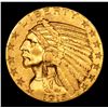 Image 2 : ***Auction Highlight*** 1915-p Gold Indian Half Eagle $5 Graded Select Unc By USCG (fc)