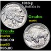 Image 1 : 1916-p Buffalo Nickel 5c Grades Choice Unc