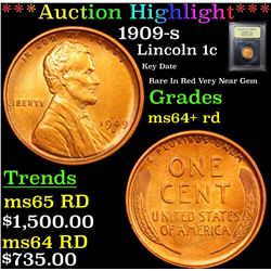 ***Auction Highlight*** 1909-s Lincoln Cent 1c Graded Choice+ Unc RD By USCG (fc)