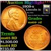 Image 1 : ***Auction Highlight*** 1909-s Lincoln Cent 1c Graded Choice+ Unc RD By USCG (fc)