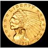 Image 2 : ***Auction Highlight*** 1911-p Gold Indian Quarter Eagle $2 1/2 Graded Select+ Unc By USCG (fc)