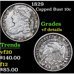 1829 Capped Bust Dime 10c Grades vf details