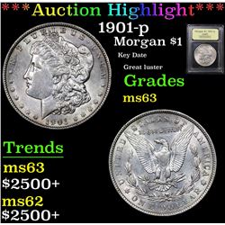 ***Auction Highlight*** 1901-p Morgan Dollar $1 Graded Select Unc By USCG (fc)