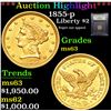 Image 1 : ***Auction Highlight*** 1855-p Gold Liberty Quarter Eagle $2 1/2 Graded Select Unc By USCG (fc)