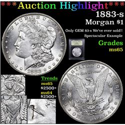 ***Auction Highlight*** 1883-s Morgan Dollar $1 Graded GEM Unc By USCG (fc)