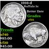 Image 1 : 1916-d Buffalo Nickel 5c Grades vf++