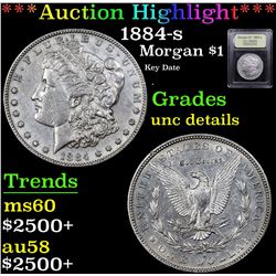 ***Auction Highlight*** 1884-s Morgan Dollar $1 Graded Unc Details By USCG (fc)