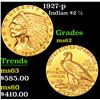 Image 1 : 1927-p Gold Indian Quarter Eagle $2 1/2 Grades Select Unc