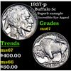 Image 1 : 1937-p Buffalo Nickel 5c Grades GEM++ Unc