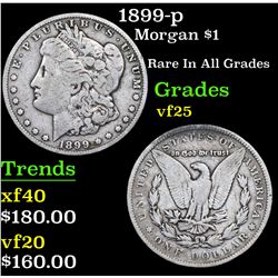 1899-p Morgan Dollar $1 Grades vf+