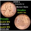Image 1 : 1919-s Lincoln Cent 1c Grades Select+ Unc BN