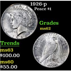 1926-p Peace Dollar $1 Grades Select Unc