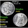 Image 1 : 1926-p Peace Dollar $1 Grades Select Unc