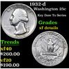 Image 1 : 1932-d Washington Quarter 25c Grades xf details