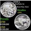Image 1 : 1919-s Buffalo Nickel 5c Grades vf+