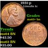 Image 1 : 1931-p Lincoln Cent 1c Grades Select+ Unc BN