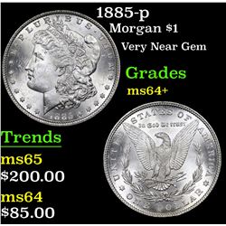 1885-p Morgan Dollar $1 Grades Choice+ Unc