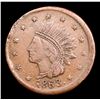 Image 2 : 1863 Indian Civil War Token 1c Grades vf++