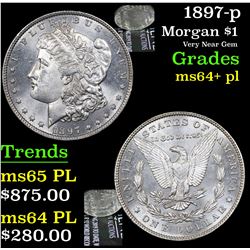 1897-p Morgan Dollar $1 Grades Choice Unc+ PL