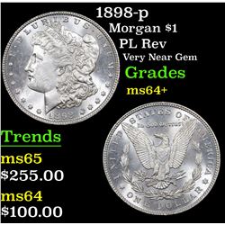 1898-p Morgan Dollar $1 Grades Choice+ Unc