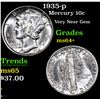 Image 1 : 1935-p Mercury Dime 10c Grades Choice+ Unc