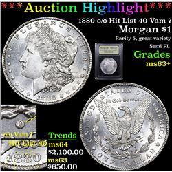 ***Auction Highlight*** 1880-o/o Hit List 40 Vam 7 Morgan Dollar $1 Graded Select+ Unc By USCG (fc)