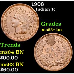 1908 Indian Cent 1c Grades Select+ Unc BN
