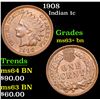 Image 1 : 1908 Indian Cent 1c Grades Select+ Unc BN