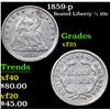 Image 1 : 1859-p Seated Liberty Half Dime 1/2 10c Grades vf++