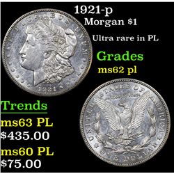 1921-p Morgan Dollar $1 Grades Select Unc PL