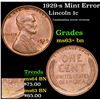 Image 1 : 1929-s Mint Error Lincoln Cent 1c Grades Select+ Unc BN