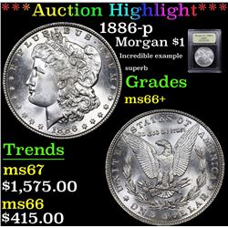 ***Auction Highlight*** 1886-p Morgan Dollar $1 Graded GEM++ Unc By USCG (fc)