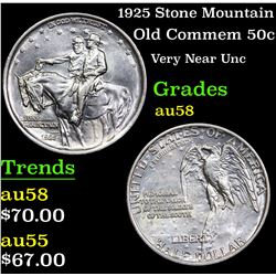 1925 Stone Mountain Old Commem Half Dollar 50c Grades Choice AU/BU Slider