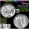 Image 1 : ***Auction Highlight*** 1926-p Mercury Dime 10c Graded GEM+ FSB By USCG (fc)