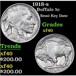1918-s Buffalo Nickel 5c Grades xf