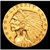 Image 2 : ***Auction Highlight*** 1912-p Gold Indian Quarter Eagle $2 1/2 Graded Select+ Unc By USCG (fc)