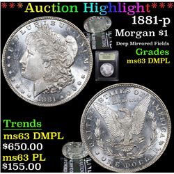 ***Auction Highlight*** 1881-p Morgan Dollar $1 Graded Select Unc DMPL By USCG (fc)