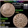 Image 1 : ***Auction Highlight*** 1787 Fugio Colonial Cent 1c Graded vf+ By USCG (fc)