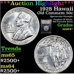 ***Auction Highlight*** 1928 Hawaii Old Commem Half Dollar 50c Graded Choice+ Unc By USCG (fc)