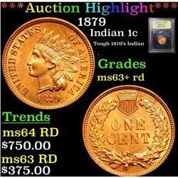 ***Auction Highlight*** 1879 Indian Cent 1c Graded Select+ Unc RD By USCG (fc)