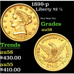 1899-p Gold Liberty Quarter Eagle $2 1/2 Grades Choice AU/BU Slider