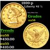 Image 1 : 1899-p Gold Liberty Quarter Eagle $2 1/2 Grades Choice AU/BU Slider