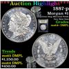 Image 1 : ***Auction Highlight*** 1887-p Morgan Dollar $1 Graded Choice Unc+ DMPL By USCG (fc)