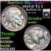 Image 1 : ***Auction Highlight*** 1913-d Ty I Buffalo Nickel 5c Graded GEM++ Unc By USCG (fc)
