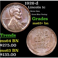 1926-d Lincoln Cent 1c Grades Select+ Unc BN
