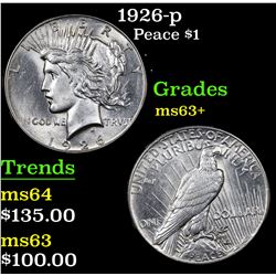 1926-p Peace Dollar $1 Grades Select+ Unc