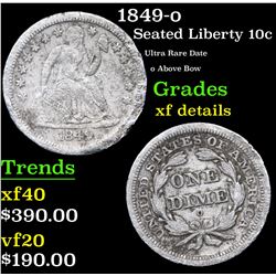 1849-o Seated Liberty Dime 10c Grades xf details